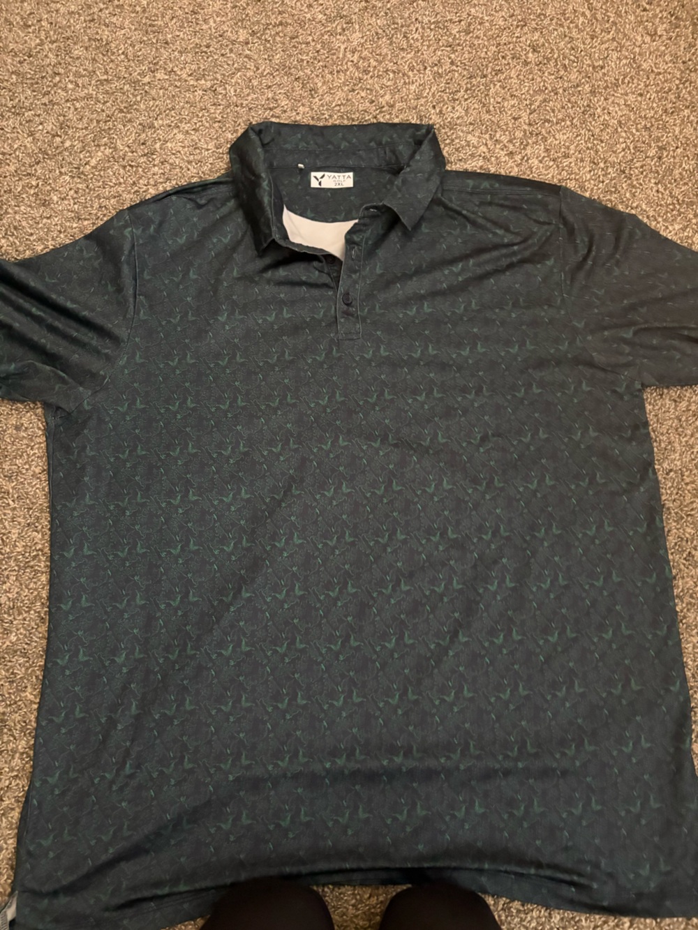 Yatta Men's Green Printed Polo Shirt